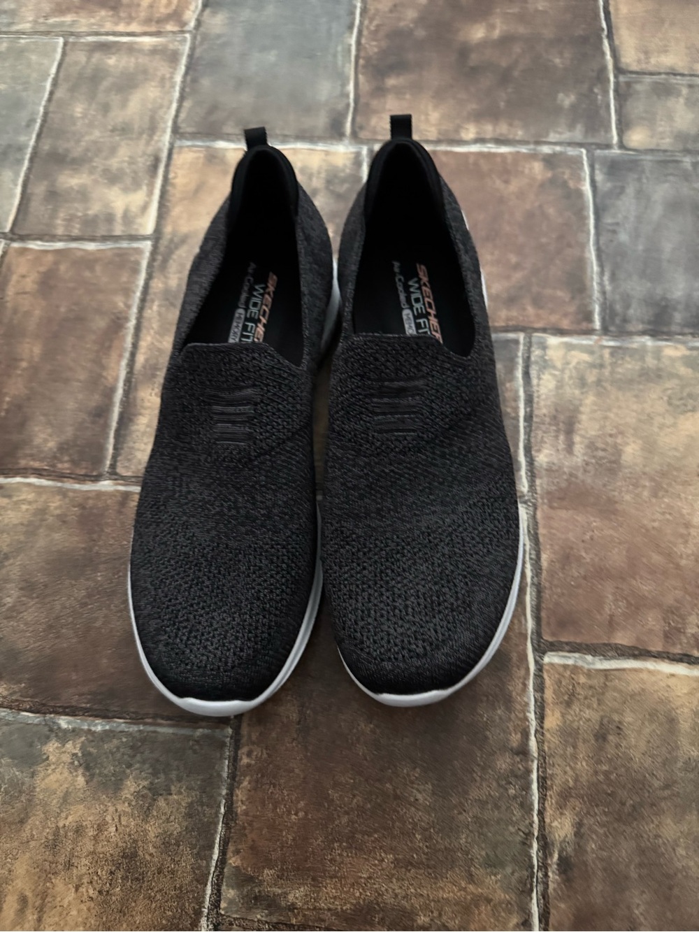 Skechers Women’s Black Slip-On Knit Walking Shoes